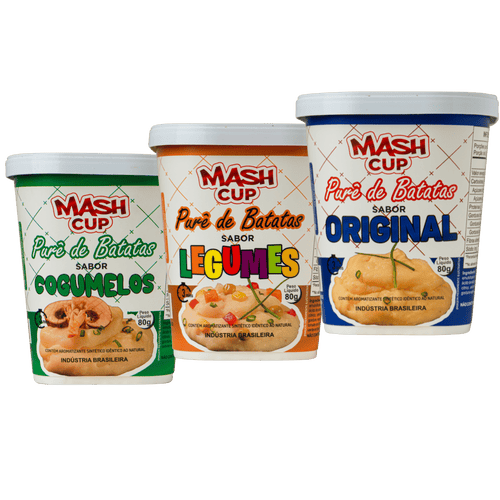 Kit Mash Cup 3 Sabores  –  Original, Cogumelo e Legumes