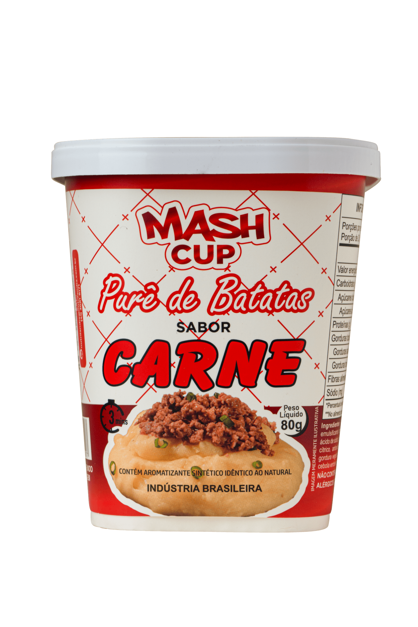 Mash Cup sabor Carne - purê de batata instantâneo com sabor de carne suculenta