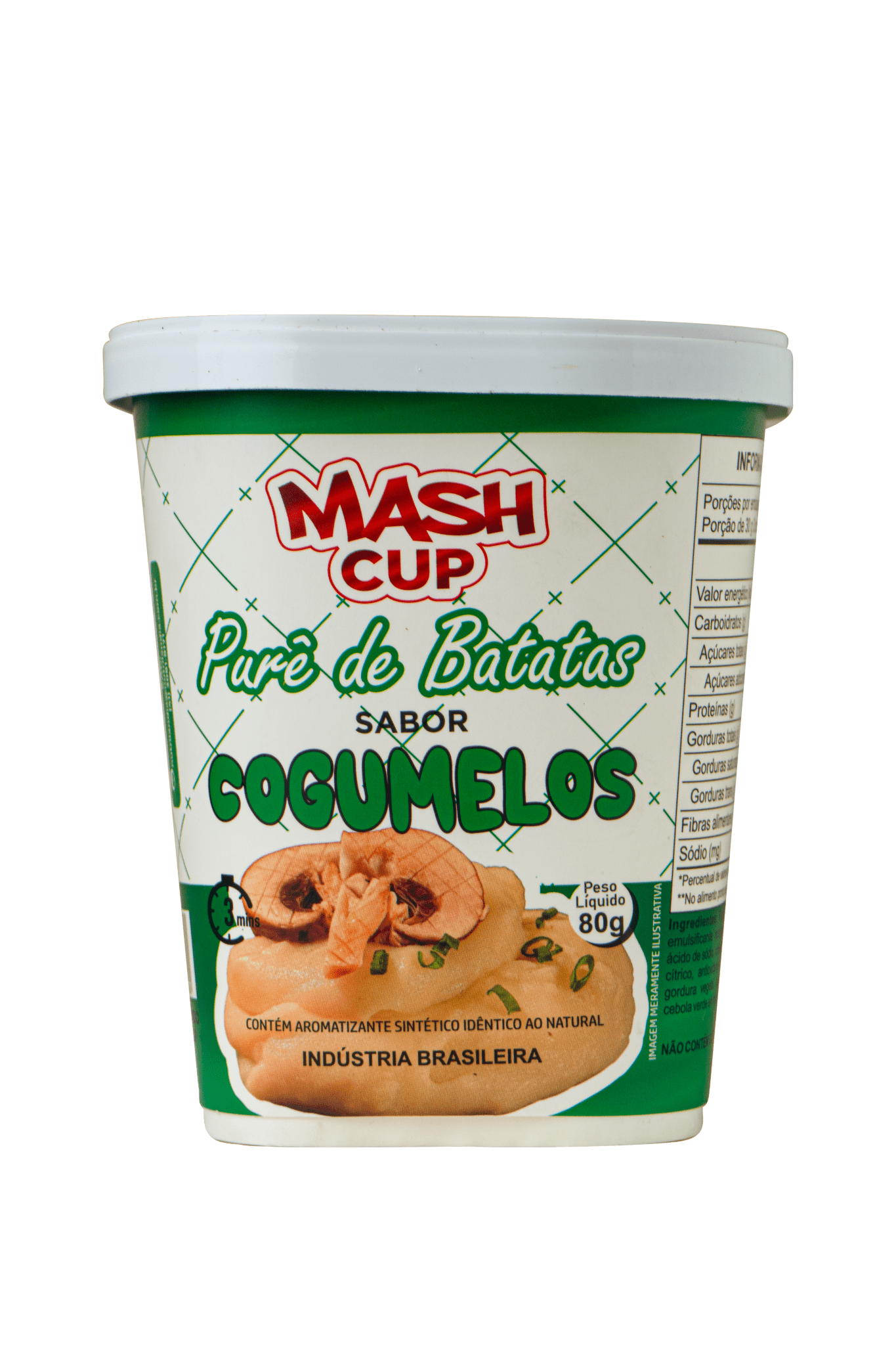 Mash Cup sabor Cogumelo, purê de batata instantâneo com toque sofisticado de cogumelos
